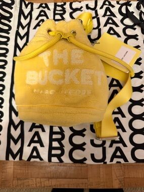 Marc Jacobs Lemon Yellow Fuzzy Bucket Bag with Strap